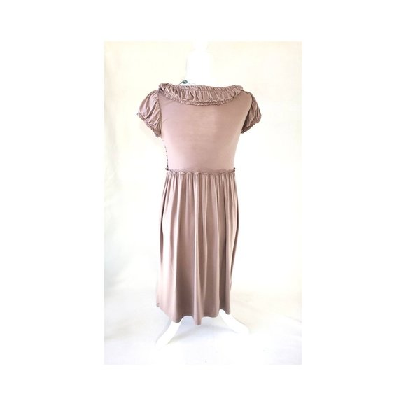 Hoss Intropia Blush Button Corset Style Swoop Neck Ruched Dusty Pink Dress Mediu - Picture 4 of 6